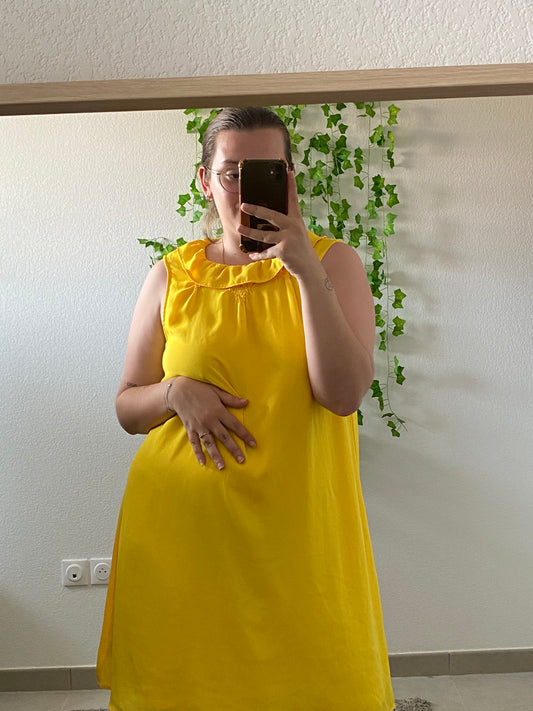 Robe débardeur jaune