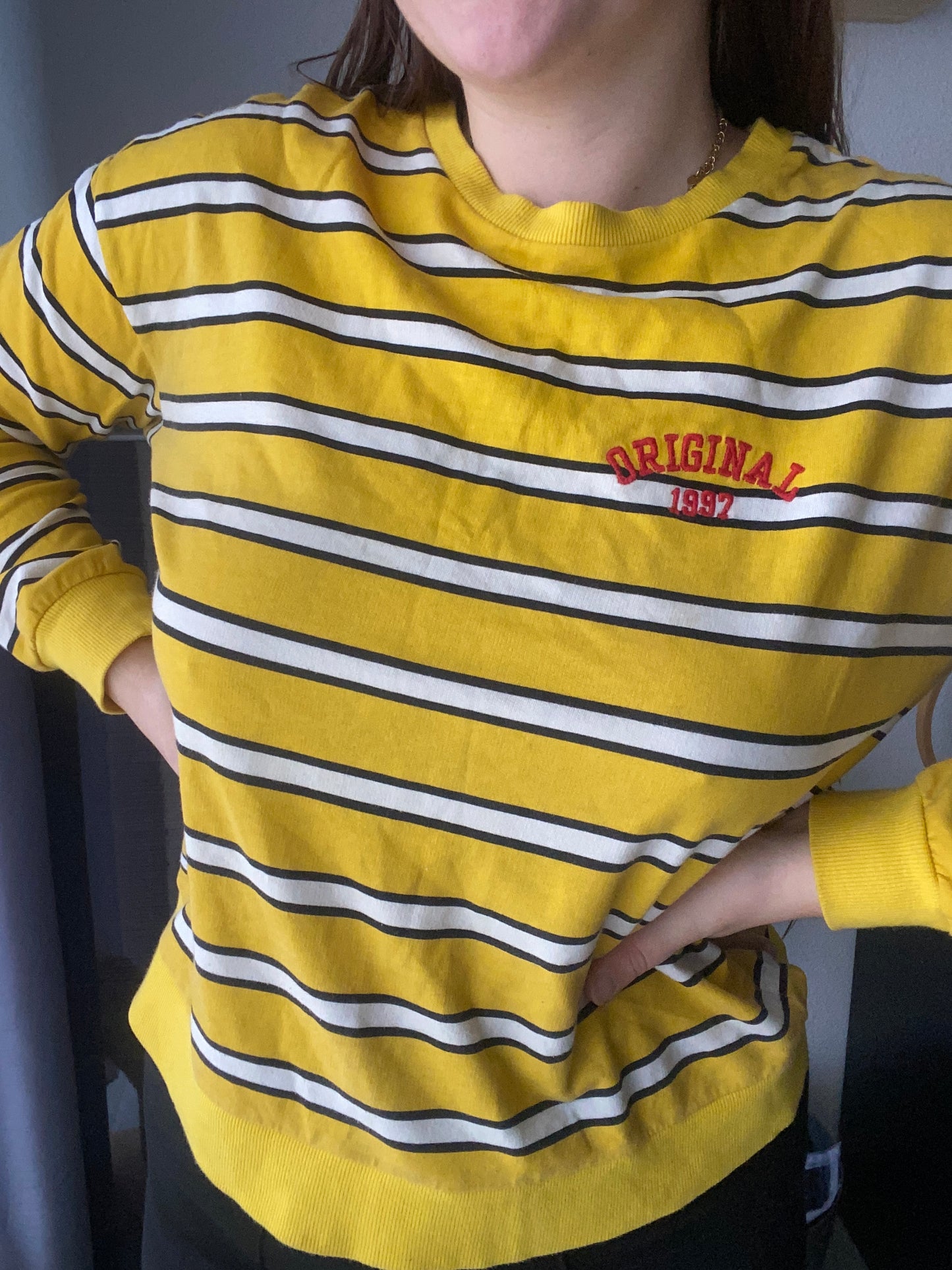 Pull marinière jaune