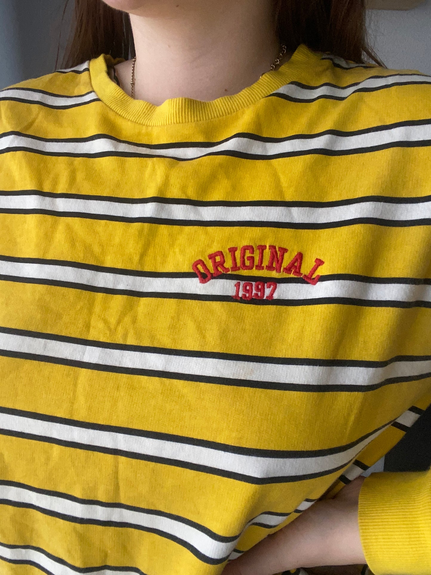 Pull marinière jaune