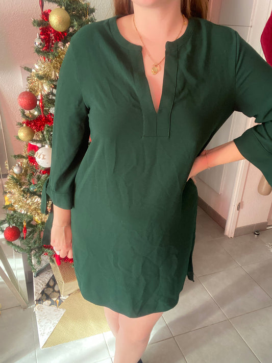 Robe verte col V