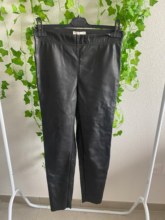 Pantalon similicuir noir