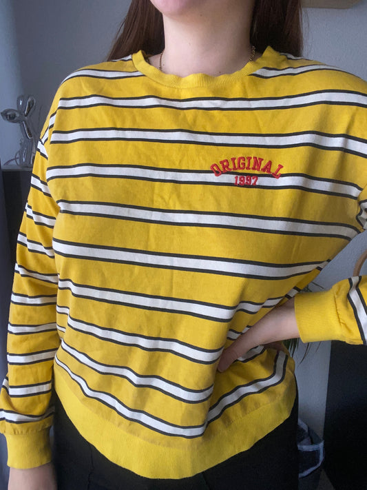 Pull marinière jaune