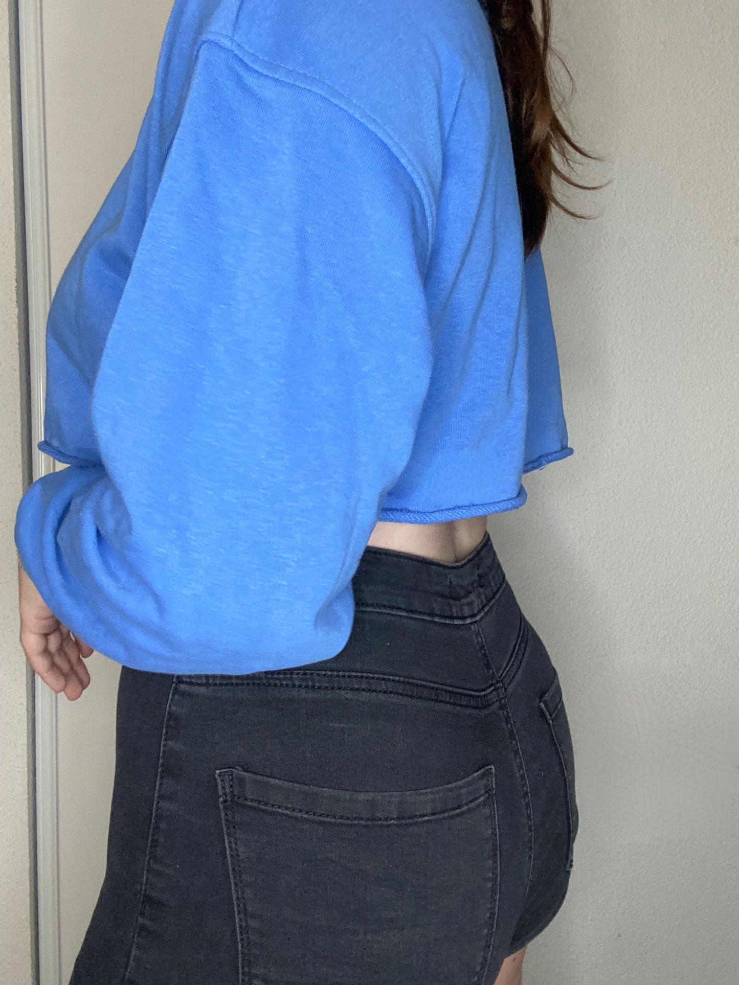 Pull crop bleu